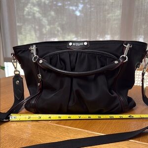 MZ Wallace Black Shoulder Bag with Silver Hardware